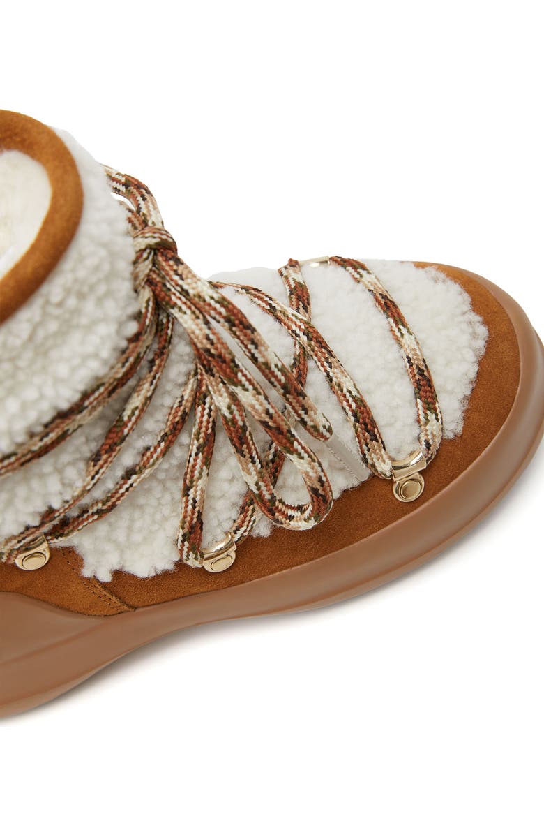 Moon Boot<sup>®</sup> Luna Water Repellent Genuine Shearling Boot, Alternate, color, Whisky/ Off White