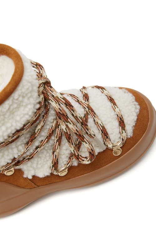 Moon Boot Luna Low Shearling And Suede Snow Boots In Brown