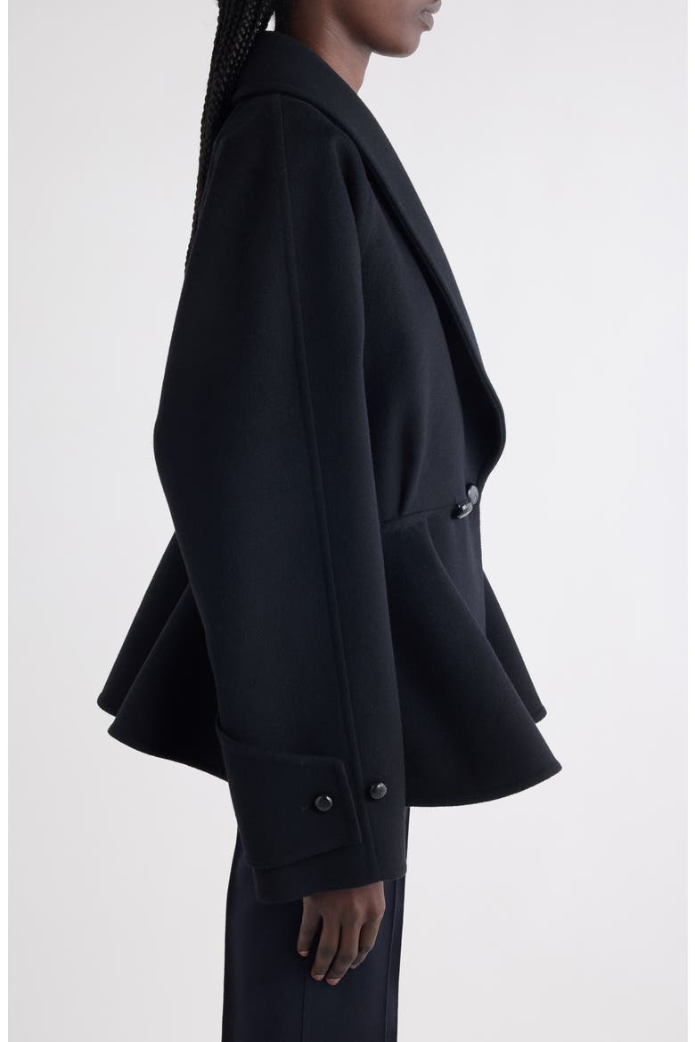 Double Breasted Wool Peplum Jacket, Alternate, color, BLACK