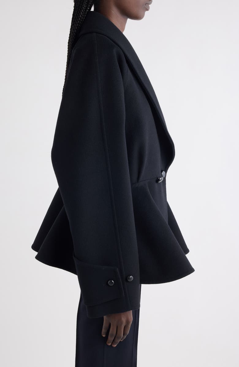 Chloé Double Breasted Wool Peplum Jacket, Alternate, color, Black