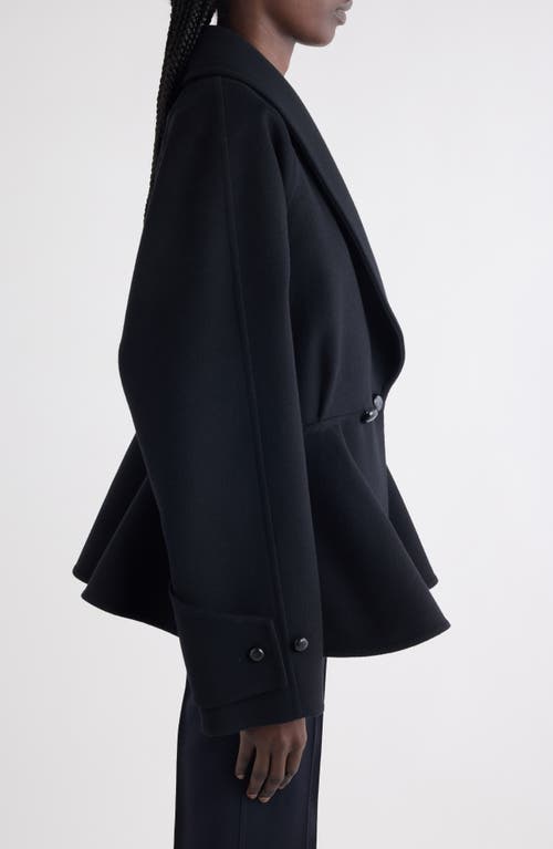 Chloé Double Breasted Wool Peplum Jacket In Black