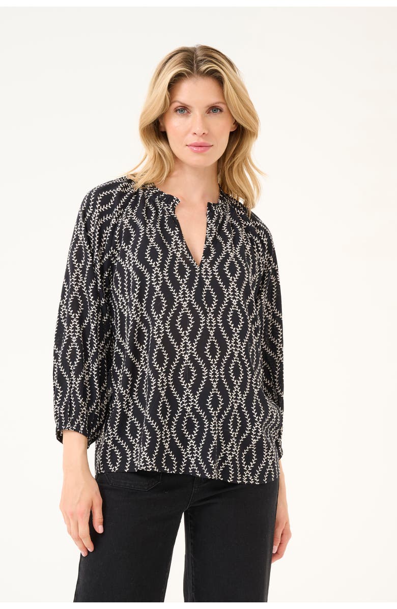 Kaffe KAsigrid 3/4 Sleeves V-notch Neck Blouse, Main, color, 