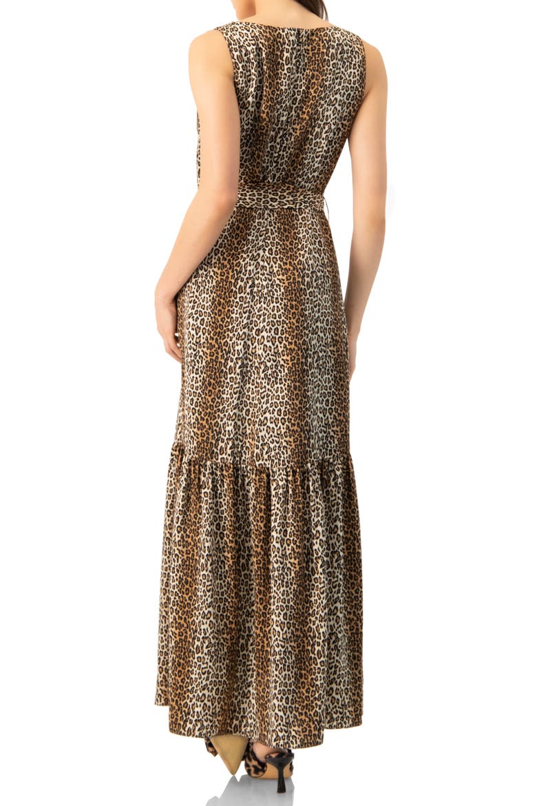 Animal Print Maxi Dress, Alternate, color, Brown