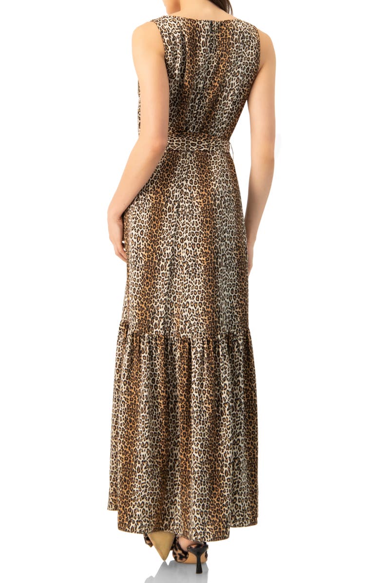 IVONNE Animal Print Maxi Dress, Alternate, color, Brown