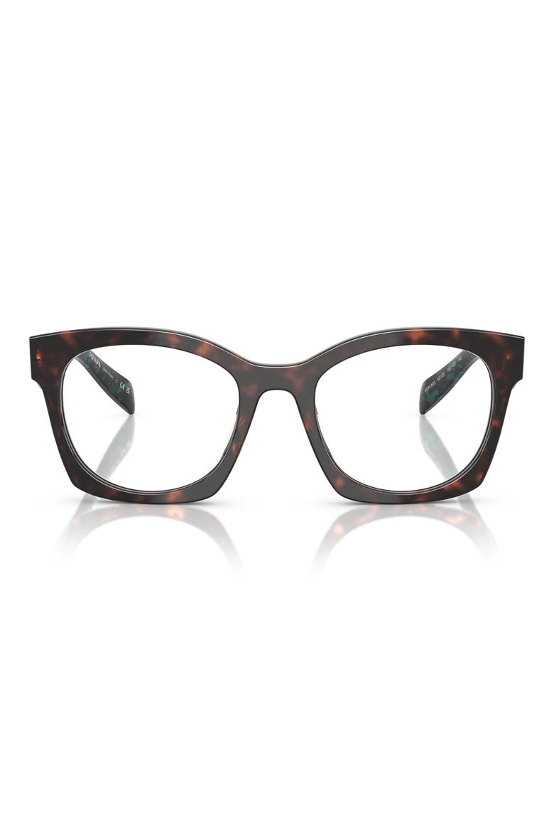 52mm Square Optical Glasses, Main, color, BROWN TORTOISE