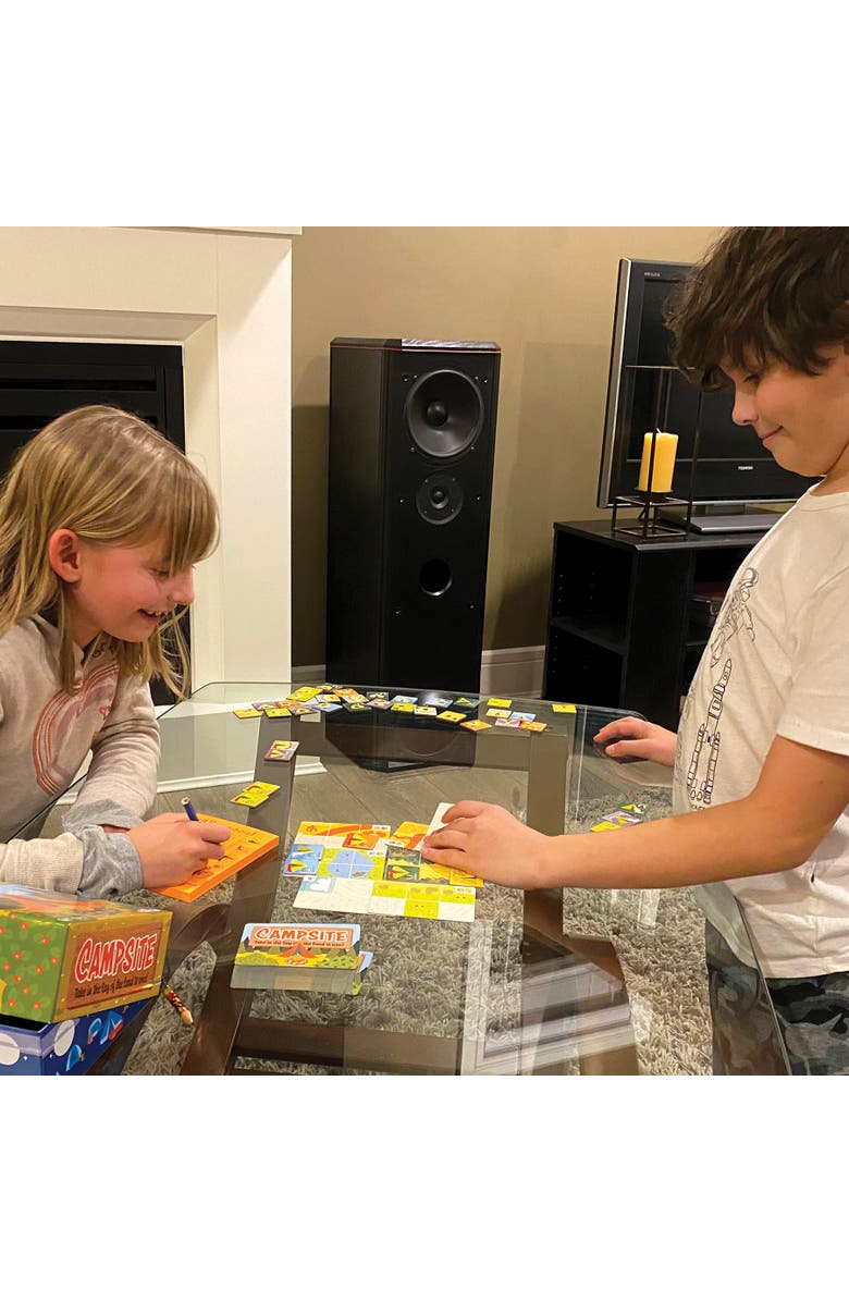 Outset Campsite Simple Strategy Tile Laying Board Game, Alternate, color, Multicolored