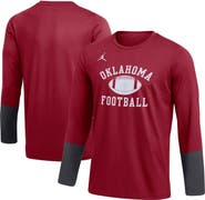 Jordan Brand Men's Jordan Brand Crimson Oklahoma Sooners Football Performance Long Sleeve T-Shirt