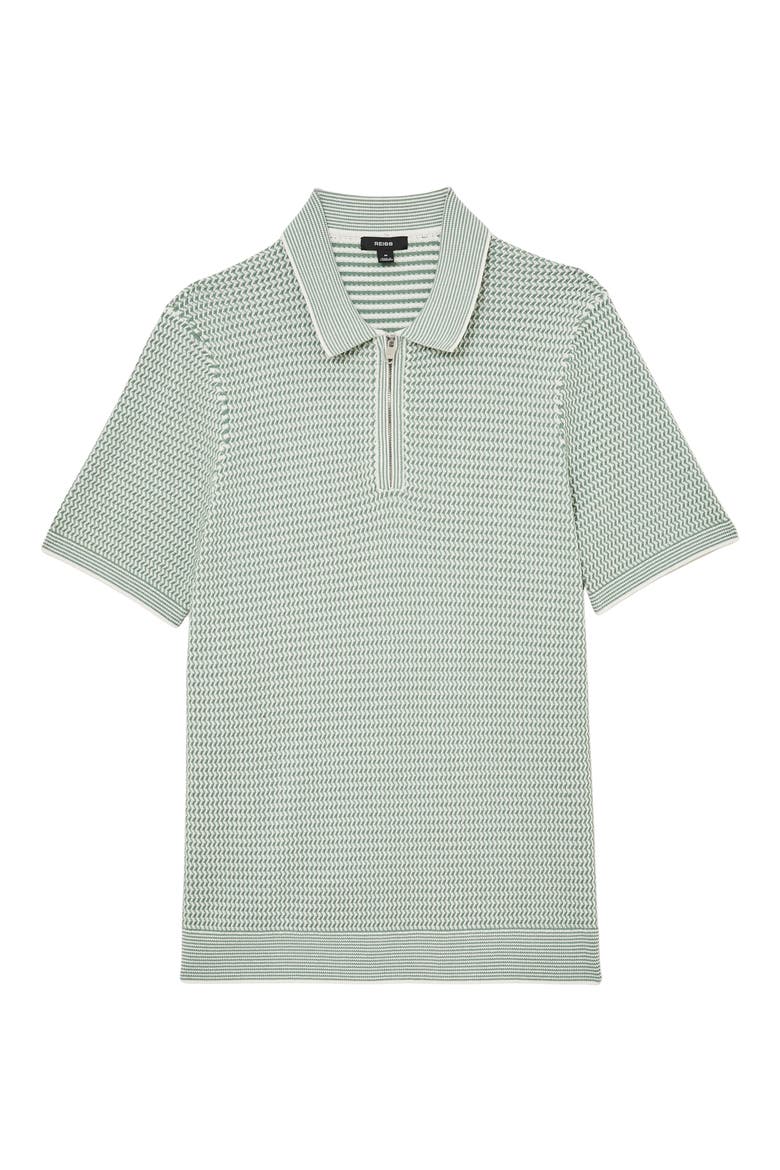 Brink Textured Stitch Quarter Zip Polo, Alternate, color, SOFT SAGE GREEN