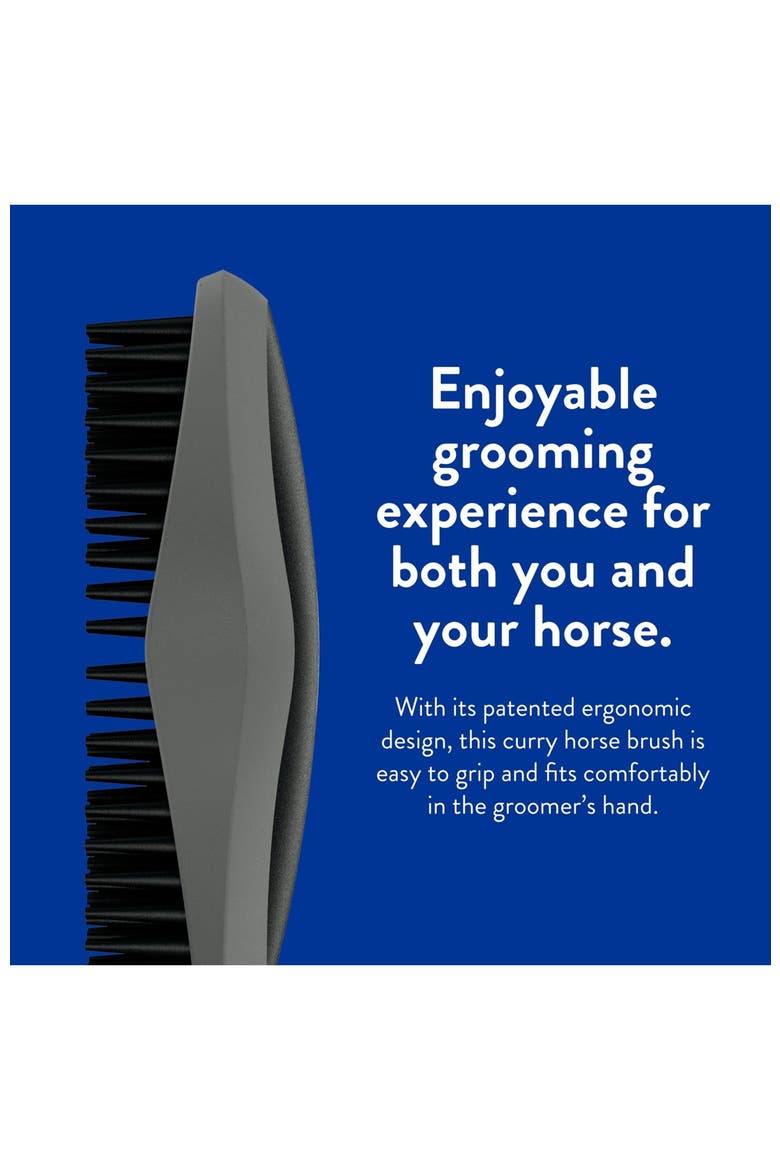 Rubber Curry Comb for Horse Grooming with Design to Remove Dirt, Mud, and Loose Hair, Alternate, color, Black