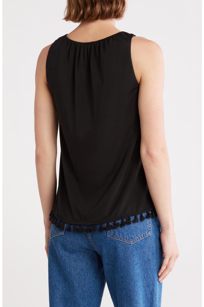 Cari Fringe Hem Tank, Alternate, color, BLACK