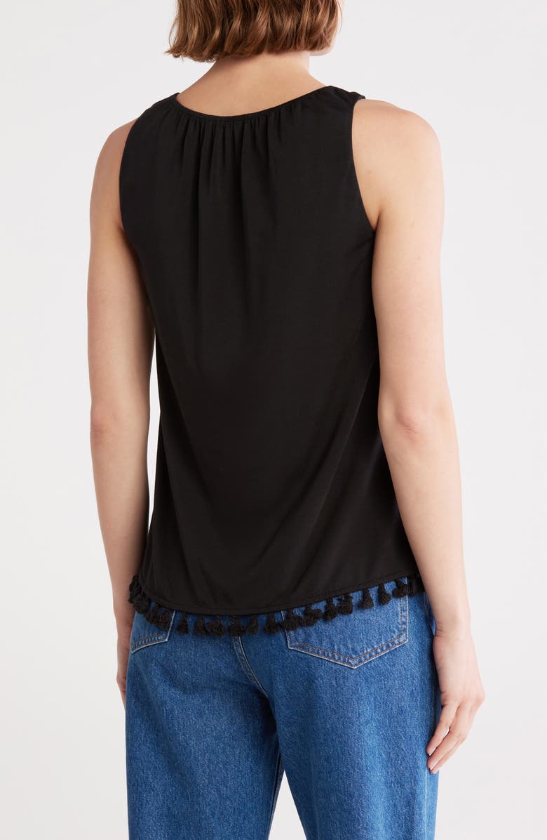 Tart Cari Fringe Hem Tank, Alternate, color, Black