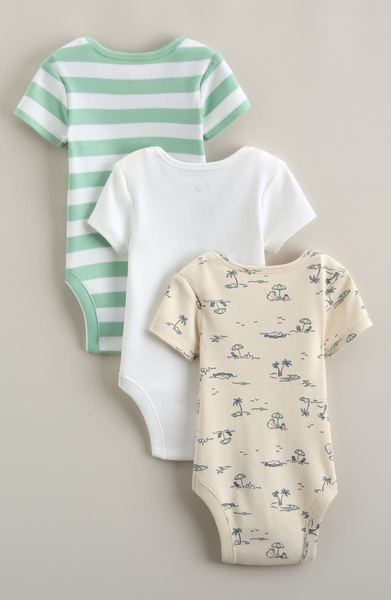 Nordstrom Grow With Me 3-Pack Assorted Bodysuits, Alternate, color, Beach Bears Pack