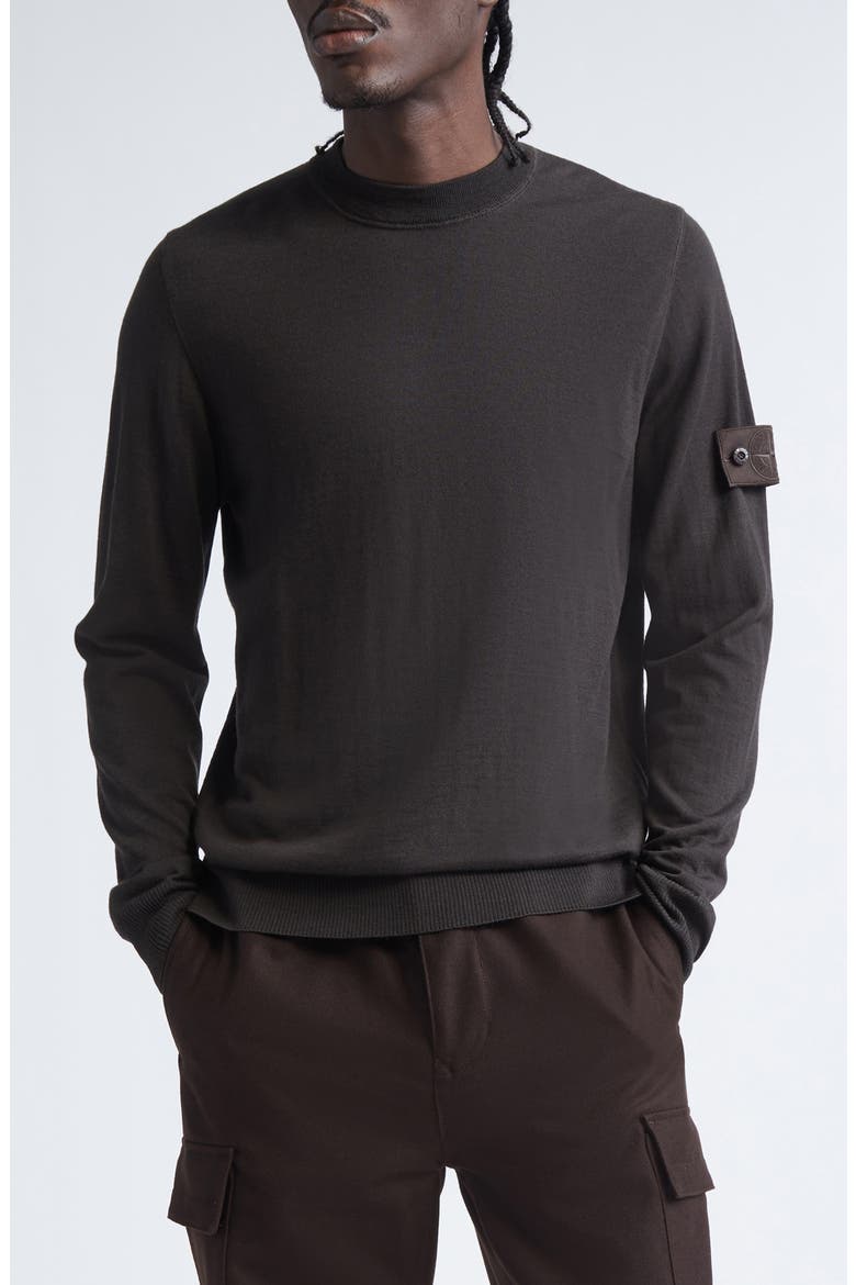 Ghost Virgin Wool Sweater, Main, color, DARK BROWN
