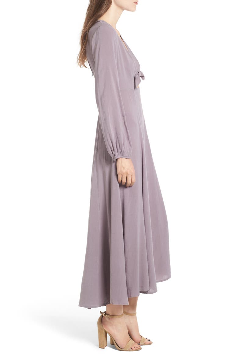Front Tie Maxi Dress, Alternate, color, LILAC