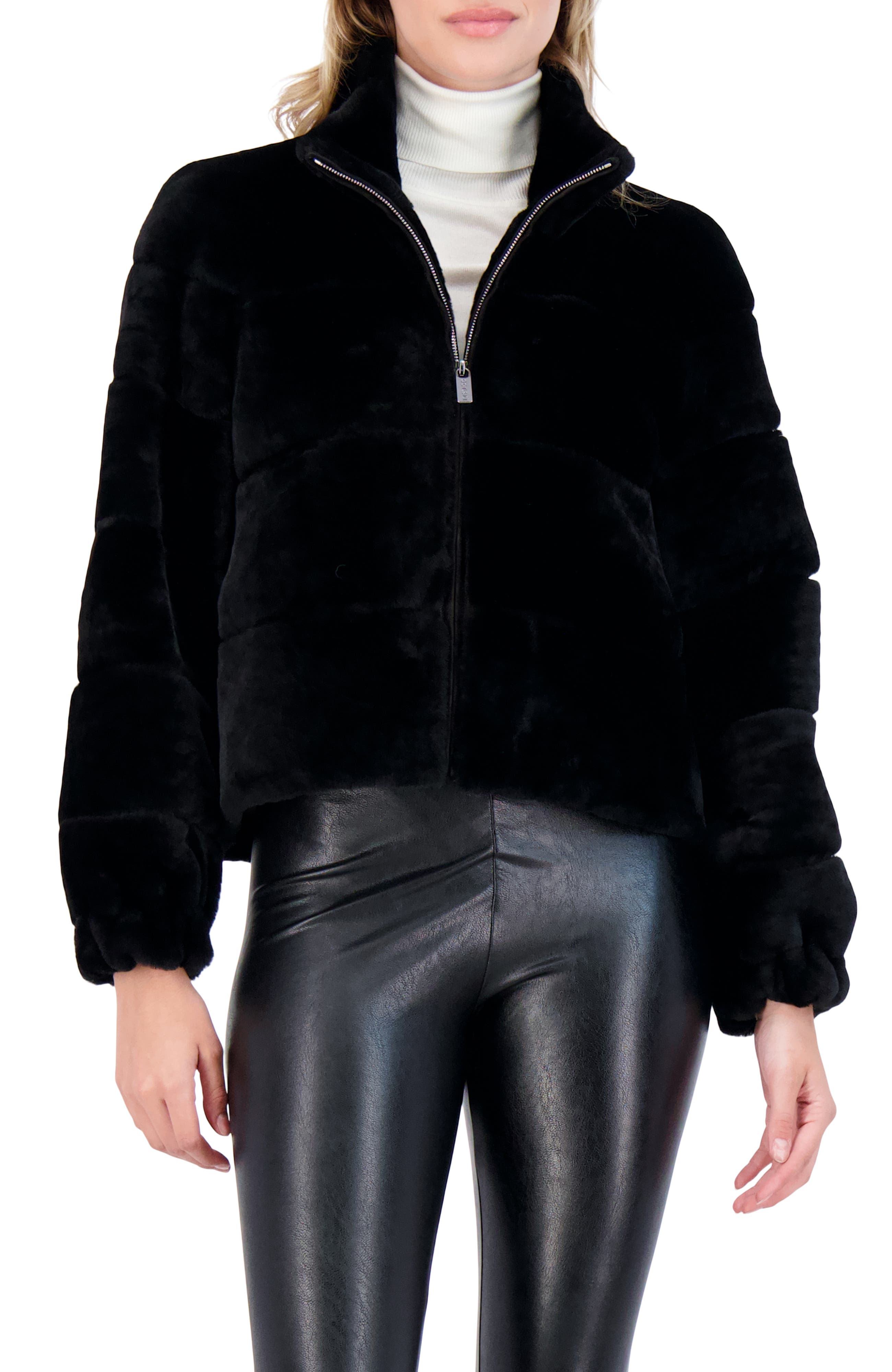 Genuine Shearling Horizontal Zip Jacket