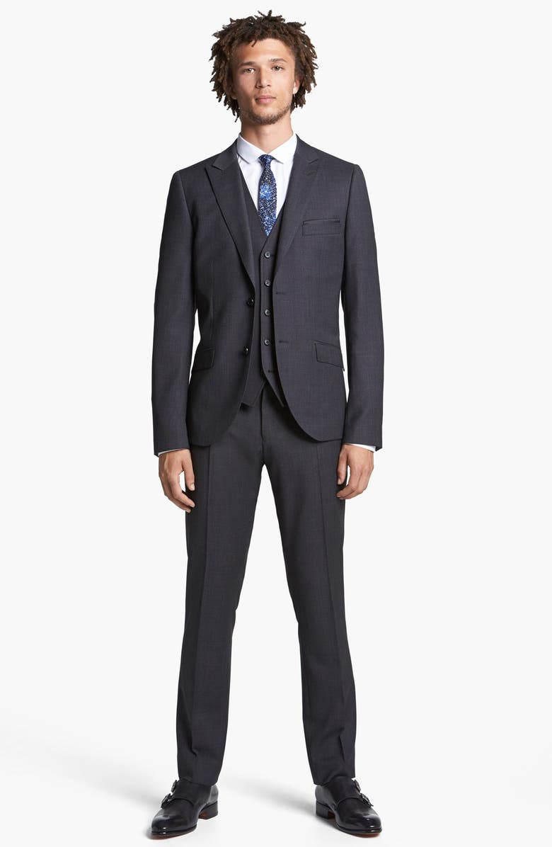 Topman Slim Fit Vest, Alternate, color, 