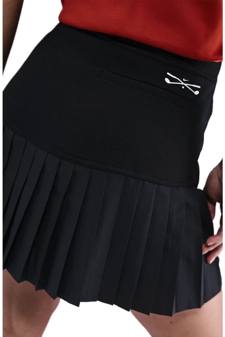 Pleated Dri-FIT Golf Skirt, Alternate, color, BLACK/SAIL