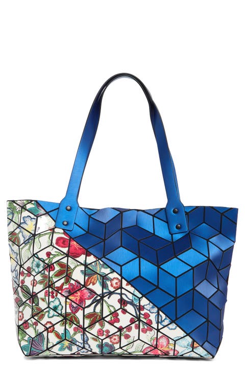 Diagonal Two-Tone Geometric Tote Bag