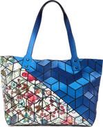 PATRIZIA LUCA Diagonal Two-Tone Geometric Tote Bag