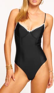 Ramy Brook Addisyn Embroidered Underwire One-Piece Swimsuit
