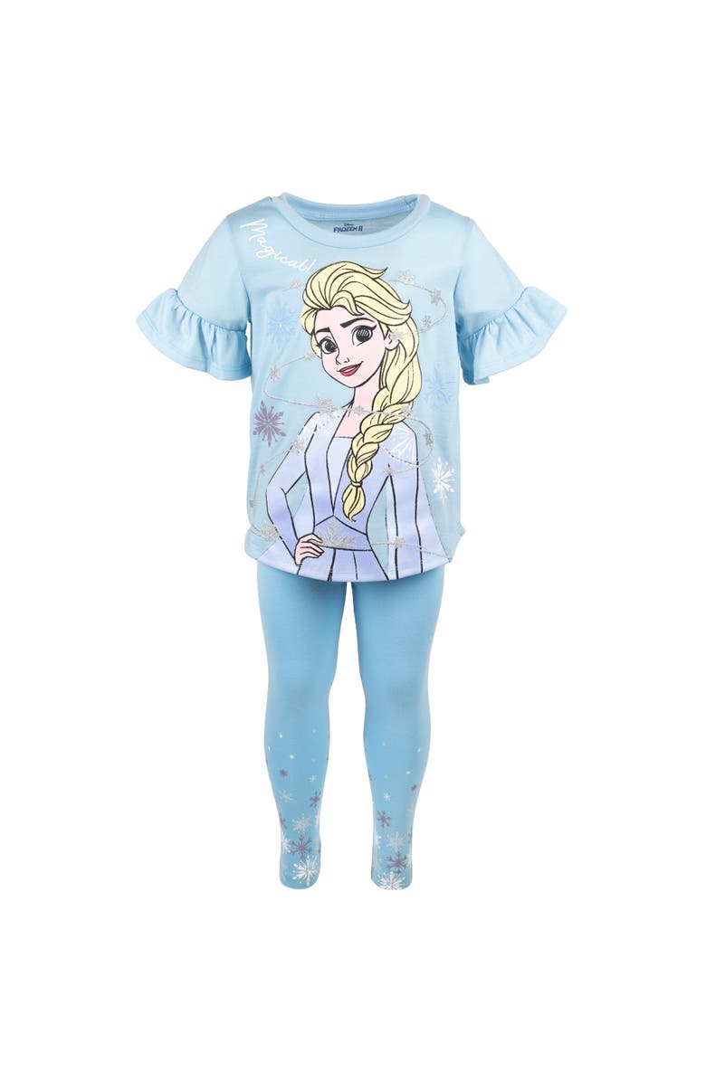 Disney Frozen Queen Elsa 2-Piece Tee and Leggings Set, Alternate, color, Elsa Light Blue