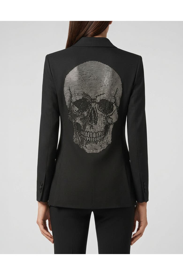 Single Breasted Fit Blazer Skull Women, Alternate, color, black