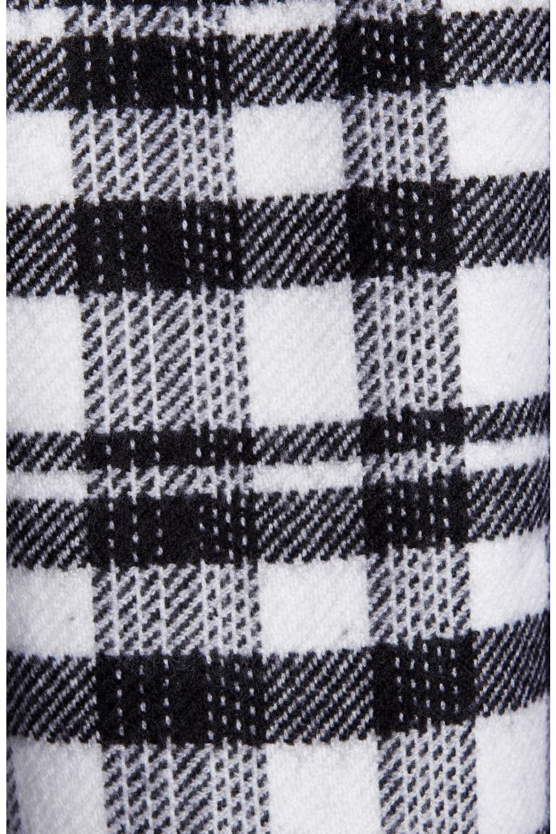 Tartan Plaid Hooded Wool Poncho, Alternate, color, BLACK/ IVORY