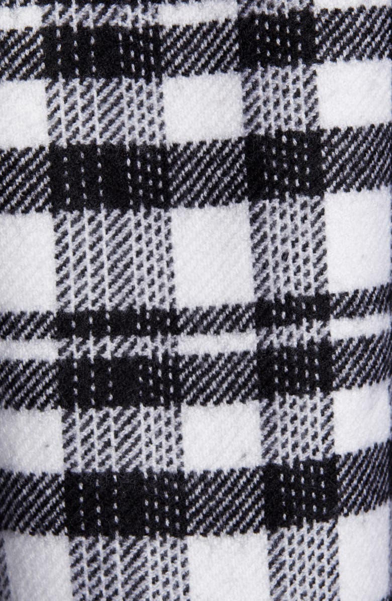 Balenciaga Tartan Plaid Hooded Wool Poncho, Alternate, color, Black/ Ivory