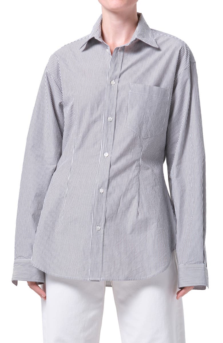 AGOLDE Cinch Stripe Button-Up Shirt, Main, color, Windley Stripe