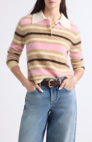 GUEST IN RESIDENCE Grizzly Cropped Cashmere Rugby Sweater