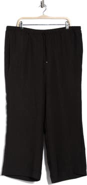 MAX STUDIO Wide Leg Textured Woven Drawstring Pants