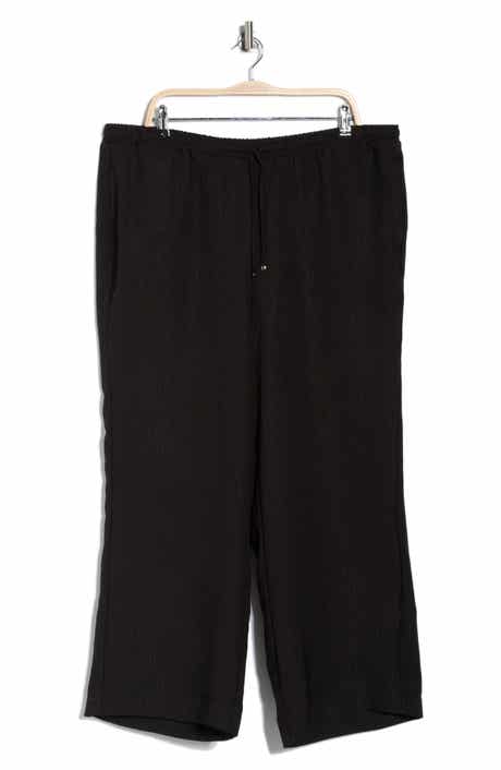 MAX STUDIO Wide Leg Textured Woven Drawstring Pants