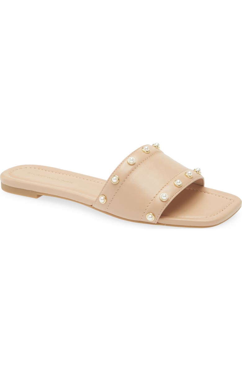 Stuart Weitzman Pearl Slide Sandal, Main, color, Golden Beige