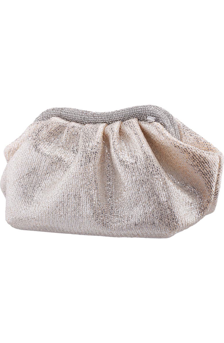 Nina Zayla Frame Clutch, Alternate, color, Silver