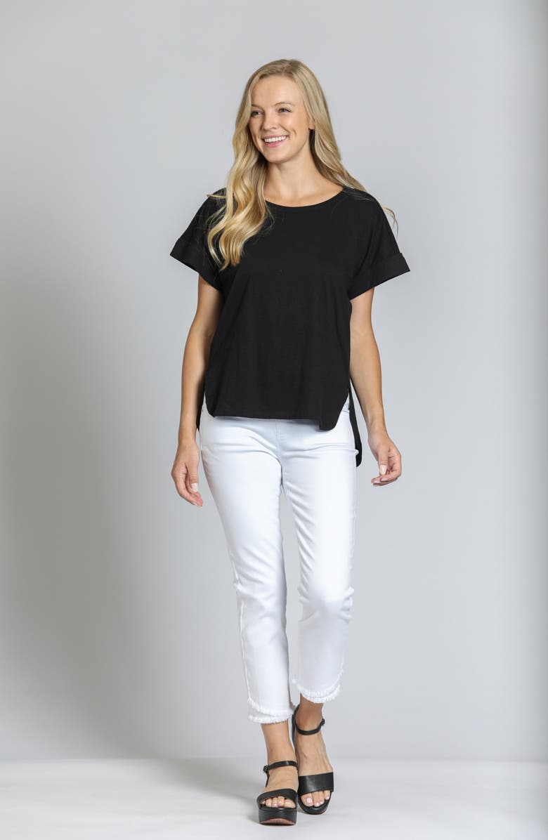APNY High-Low Hem Cuffed T-Shirt, Alternate, color, Black