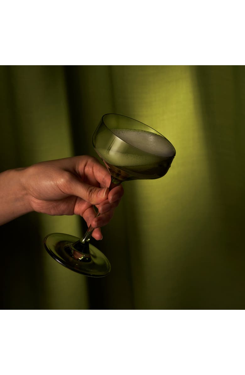 Viski Reserve Nouveau Crystal Coupes, Alternate, color, Green