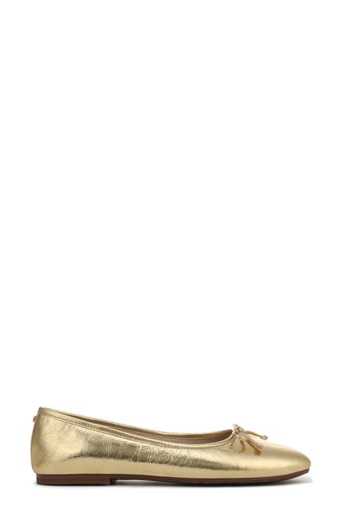 Sam Edelman Alie Ballet Flat Amber Gold Leather In Gold