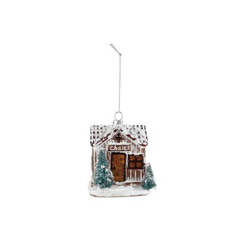 Handblown Glass House Ornament with LED