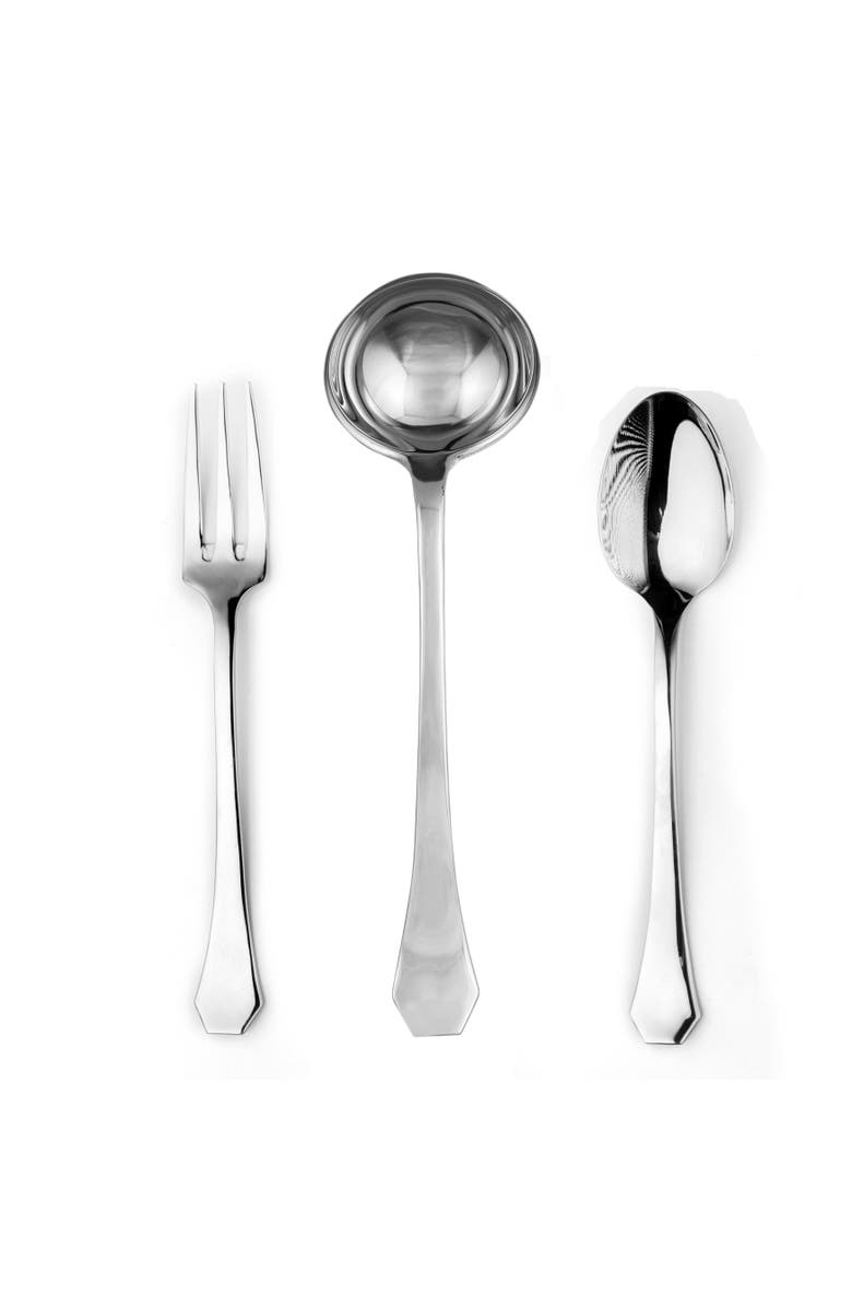 Mepra Moretto Serving Set - 3 Pieces, Main, color, Silver