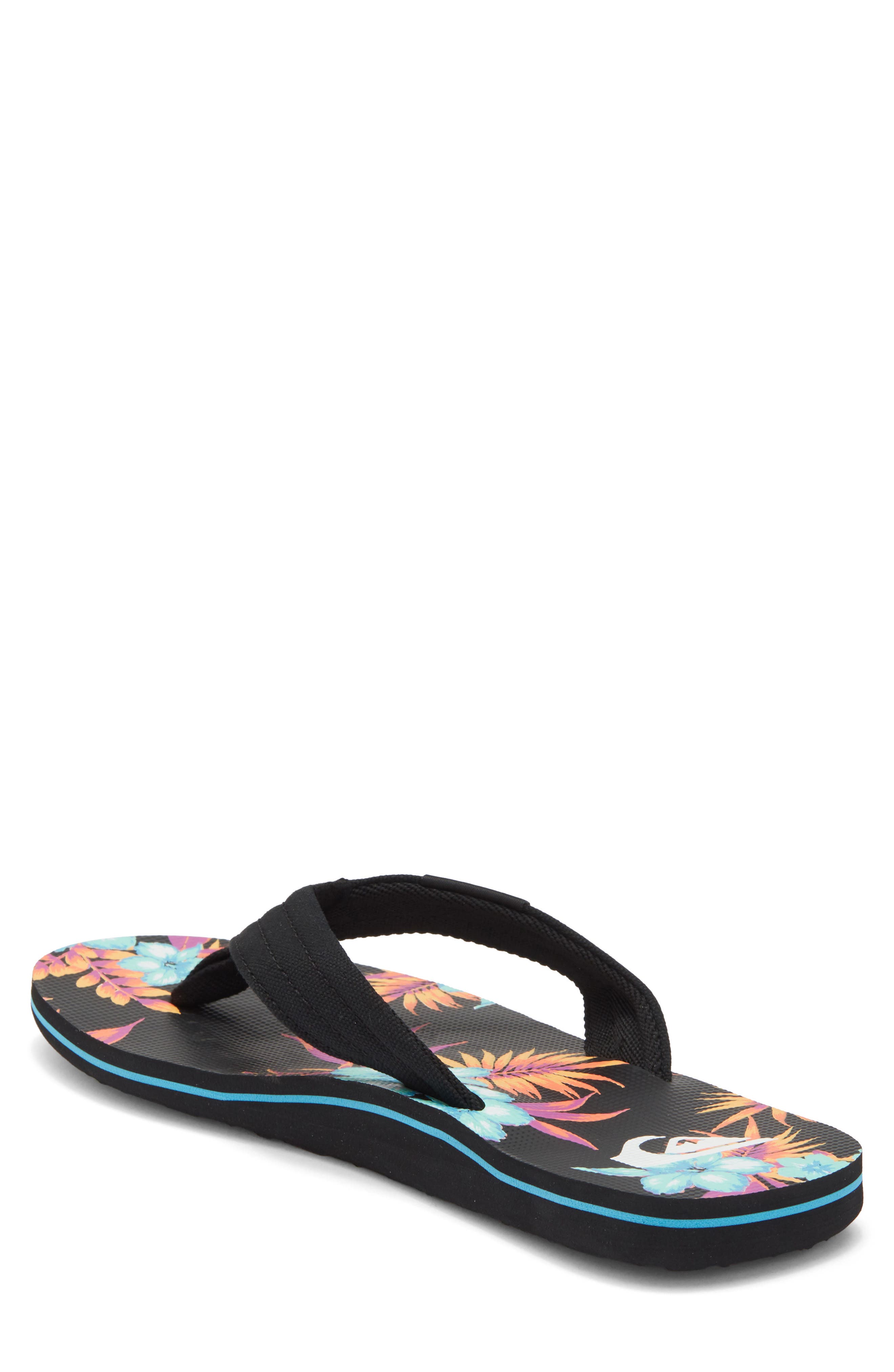 Molokai Layback II Flip Flop, Alternate, color, BLACK FLORAL
