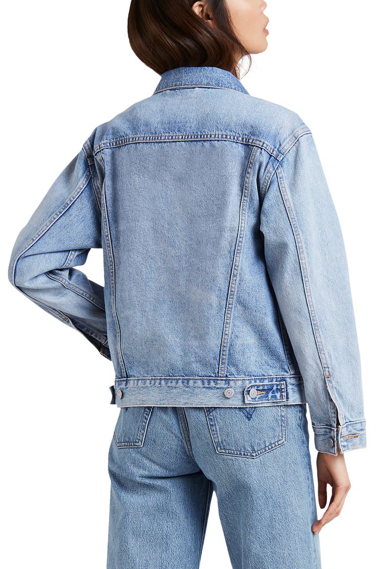 Levi's® Ex-Boyfriend Denim Trucker Jacket, Alternate, color, FOR REAL