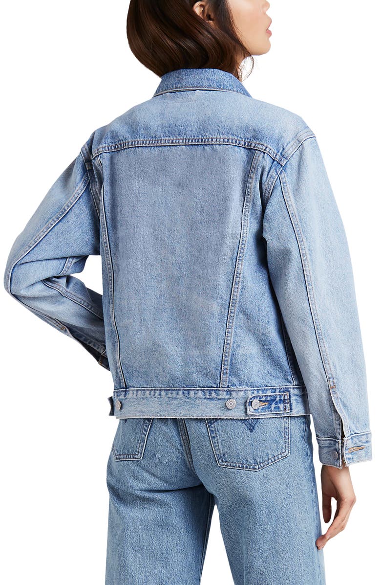 Levi's<sup>®</sup> Ex-Boyfriend Denim Trucker Jacket, Alternate, color, 