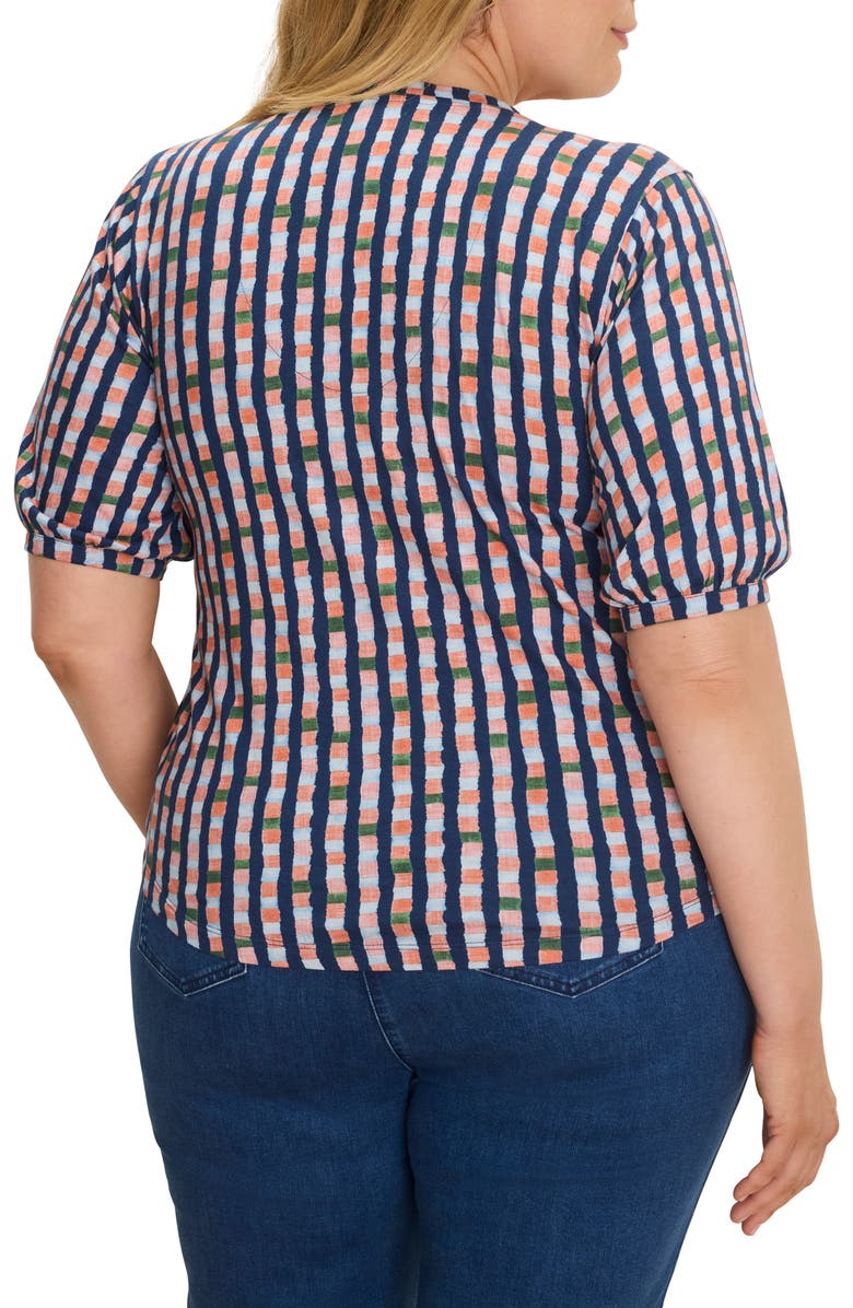 NZT by NIC+ZOE Elbow Sleeve V-Neck T-Shirt, Alternate, color, Indigo Multi