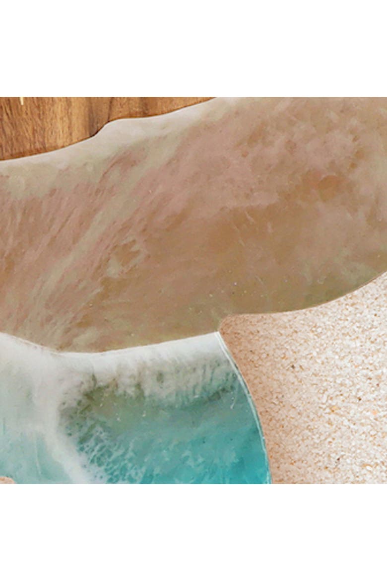 Sea Star Wave Coastal Wood Novelty Animal Shaped Serving Platter 12", Alternate, color, Brown