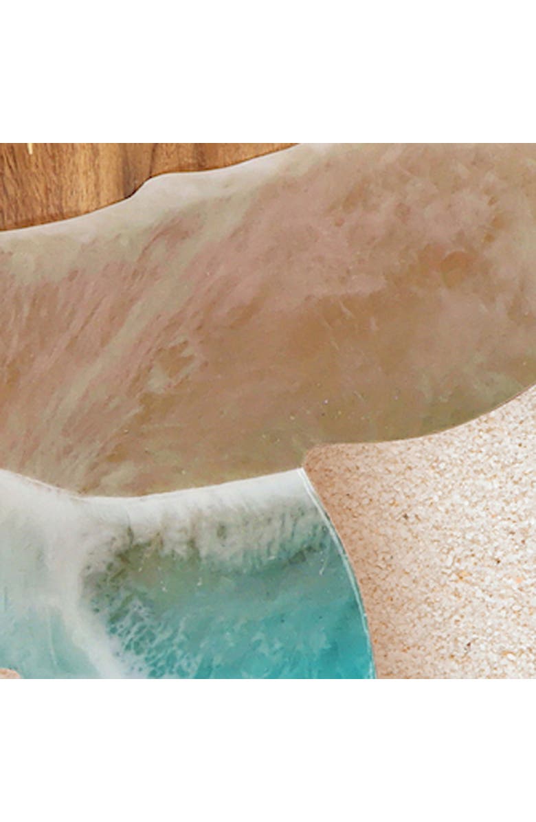 Gallerie II Sea Star Wave Coastal Wood Novelty Animal Shaped Serving Platter 12", Alternate, color, Brown