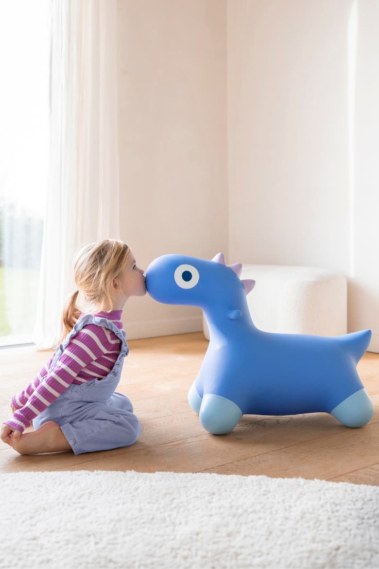 Hoppi Dino Inflatable Toy for Kids, Alternate, color, Cosmic Blue