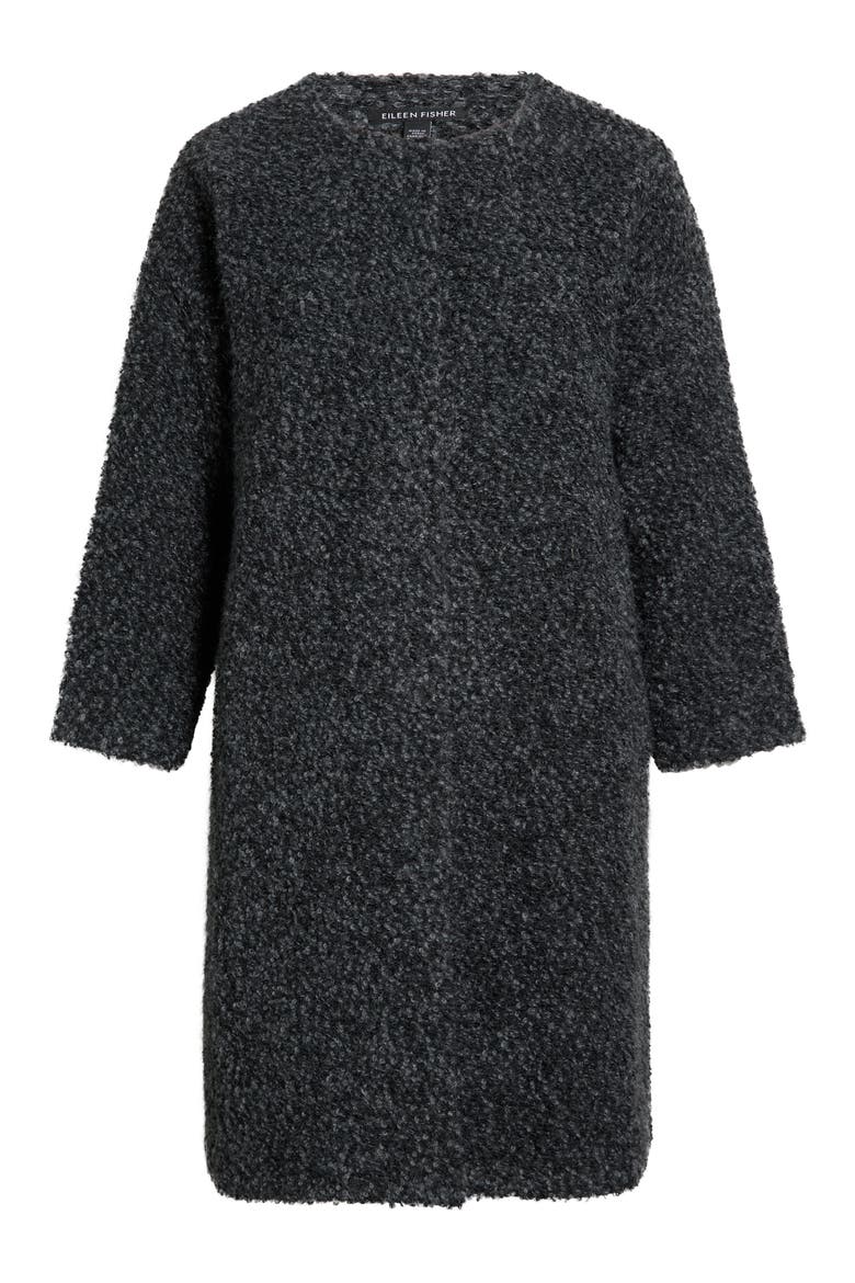 Round Neck Coat, Alternate, color, CHARCOAL/ ASH