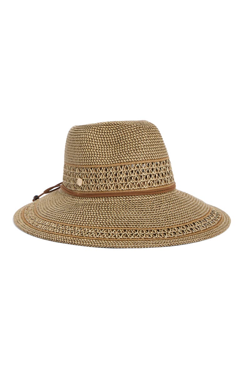 Tapered Back Tweed Panama Hat, Main, color, BROWN COMBO