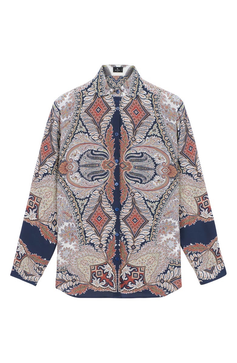 Etro Paisley Print Silk Blouse, Alternate, color, 