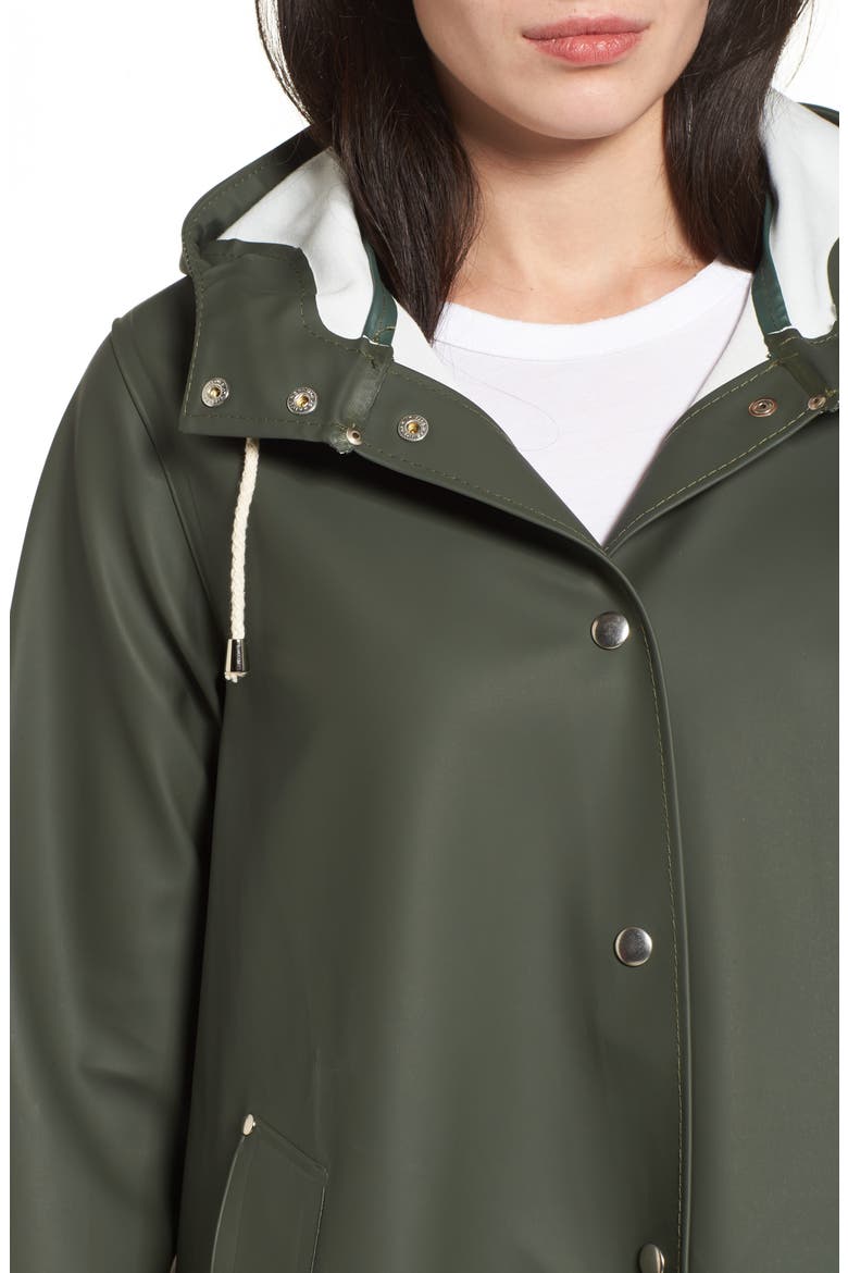 Mosebacke Hooded Long Sleeve Raincoat, Alternate, color, GREEN